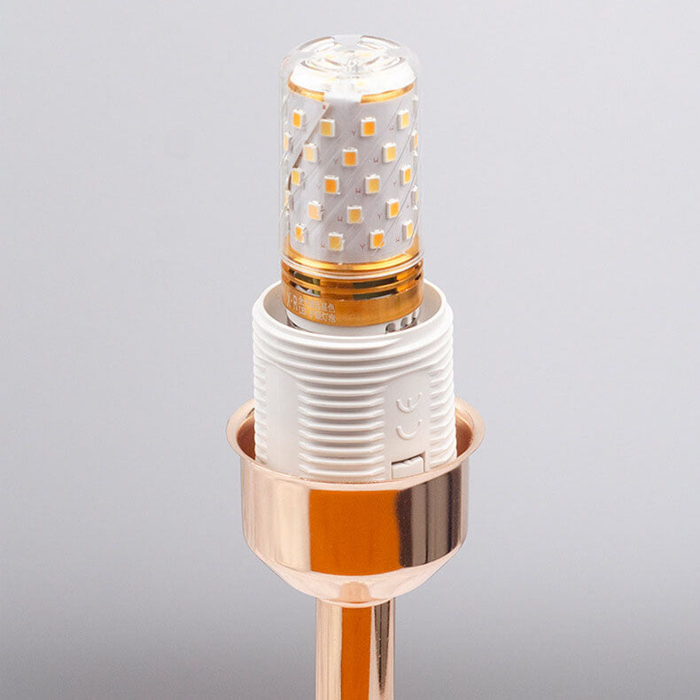 Feather Iron Round Gold Table Lamp