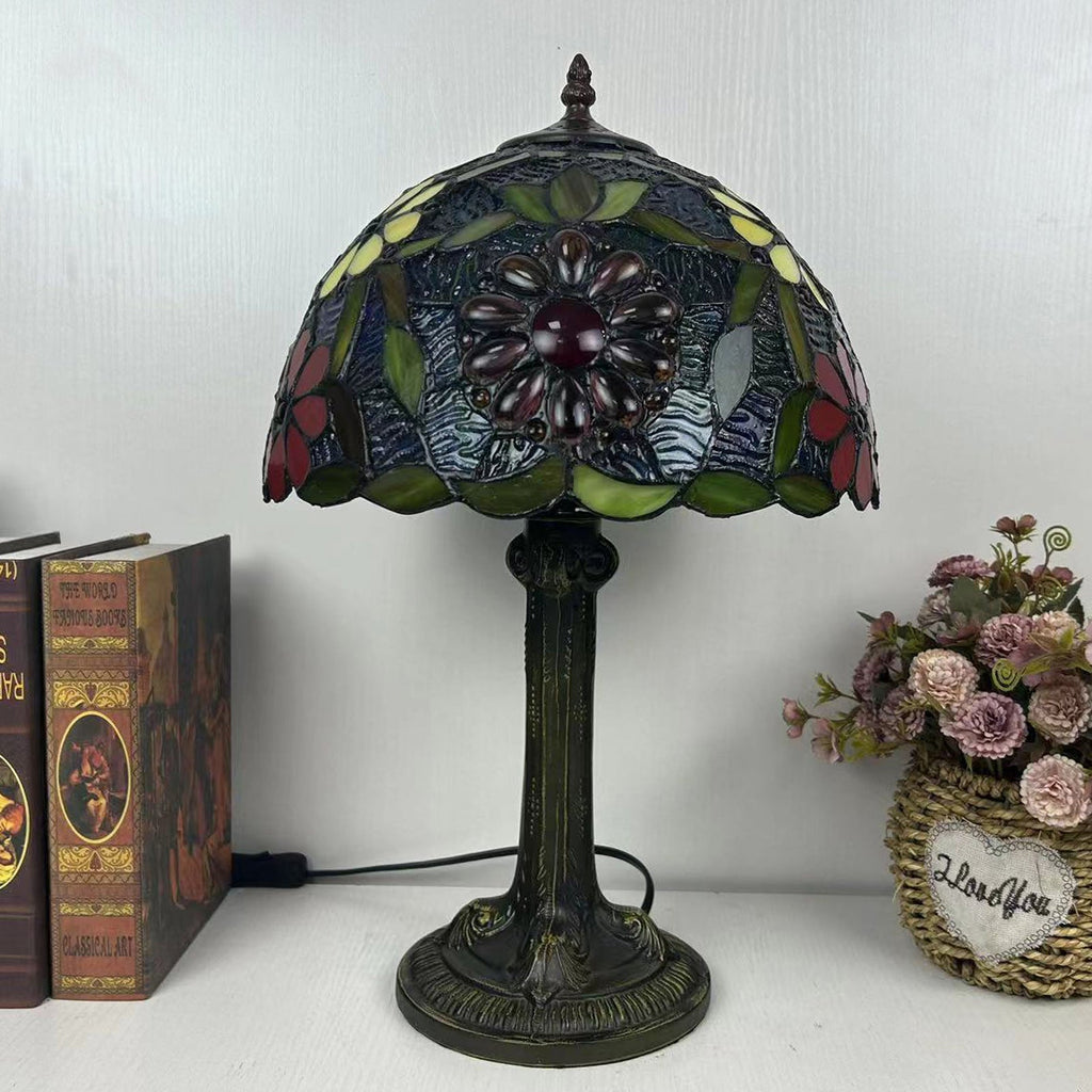 Dome Flower Iron Glass Table Lamp