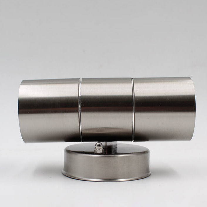Stainless Steel Cylinder 2-Light Wall Lamp