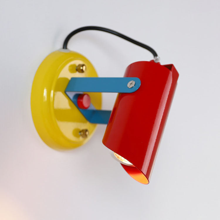 Iron Geometric Cylinder Living Wall Lamp