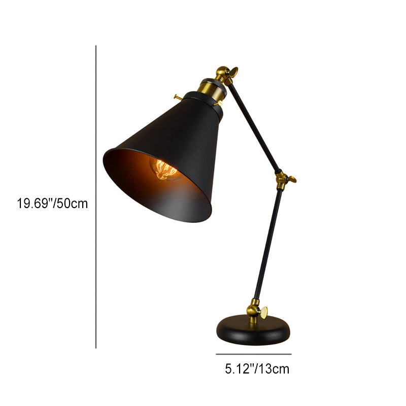 Iron Glass Conic Bell Table Lamp