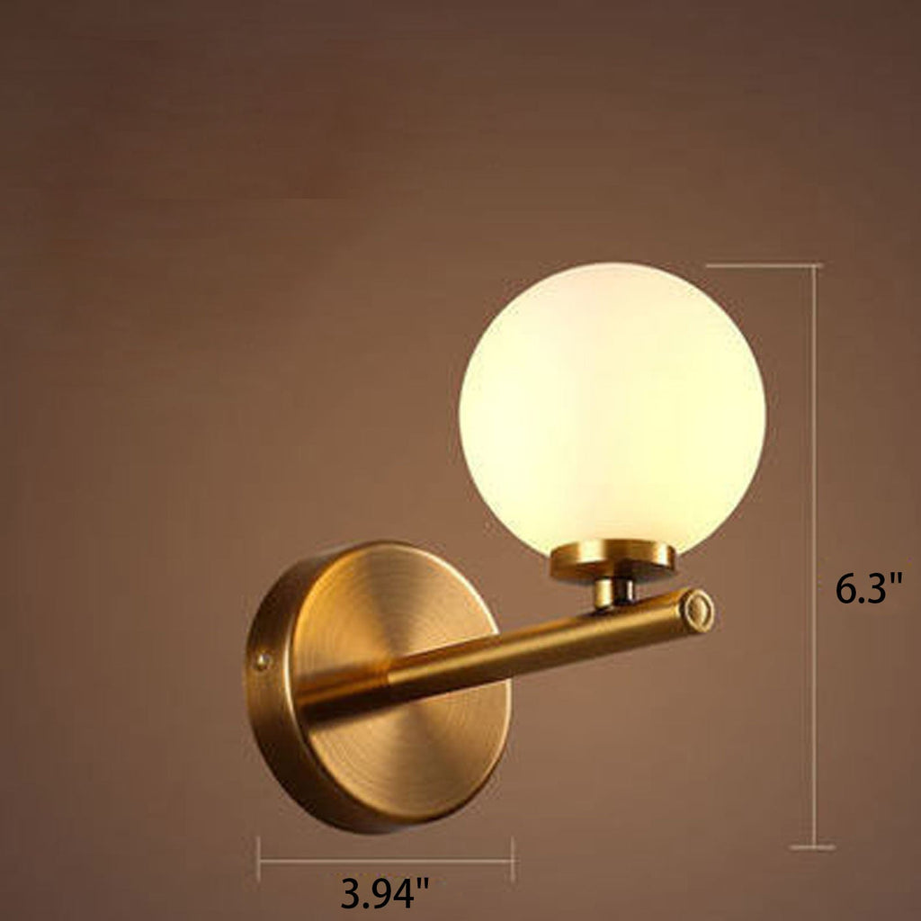 Milk White Round Ball 2-Light Wall Lamp