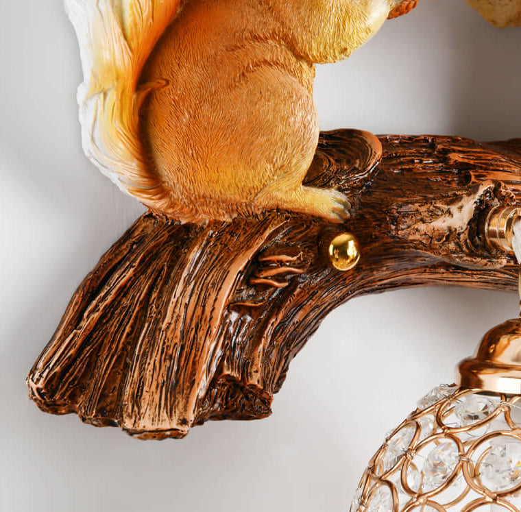 Squirrel Nut Resin Wall Lamp