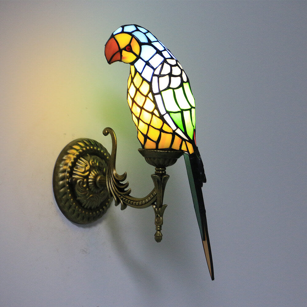 Parrot Stained Glass Wall Lamp