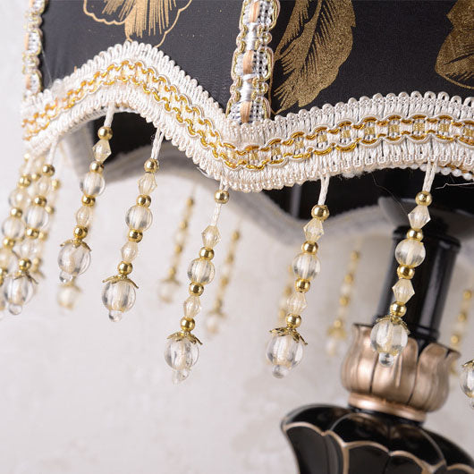 Fabric Cone Tassel Resin Table Lamp