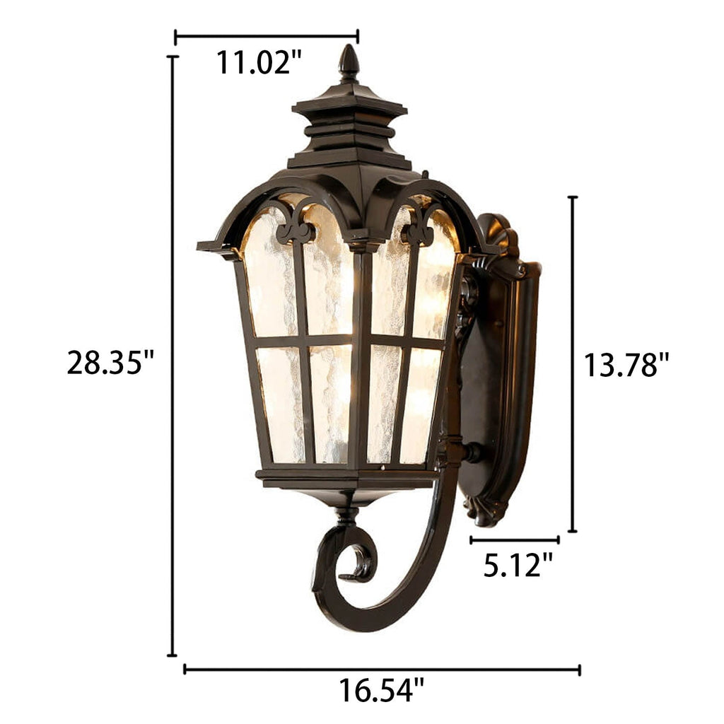 Glass Aluminum Lantern Outdoor Light