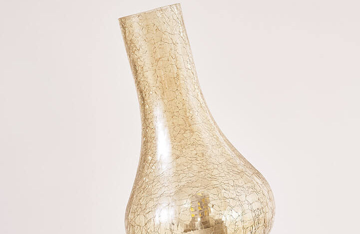 All Brass Wooden Glass Table Lamp