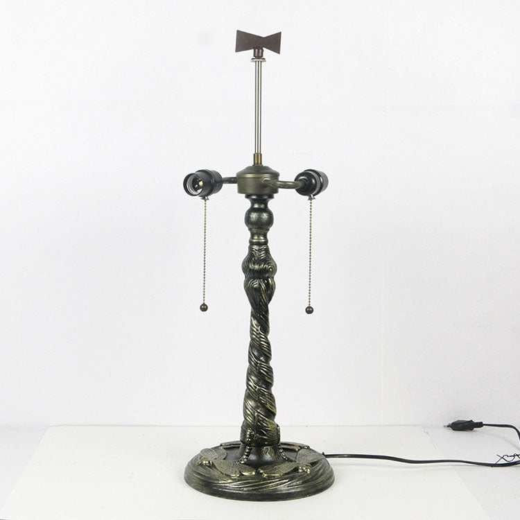 Rose Dragonfly Stained Glass 2-Light Table Lamp