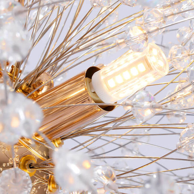 Dandelion Crystal Aluminum Marble 9-Light Floor Lamp