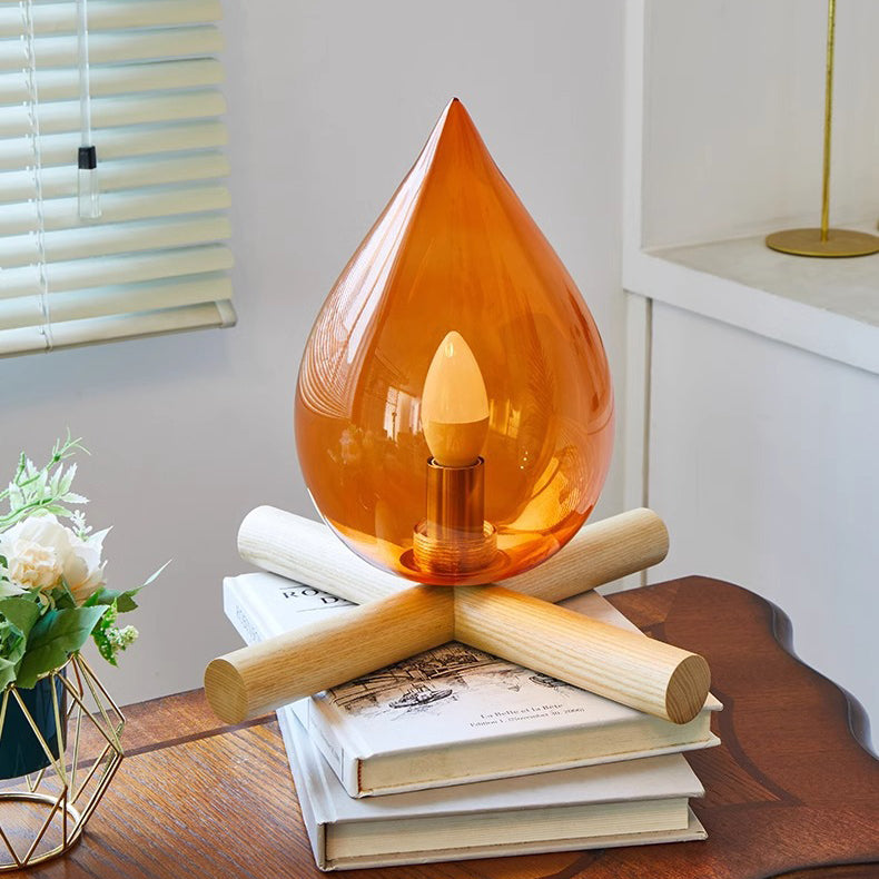 Flame Fire Pile Solid Table Lamp
