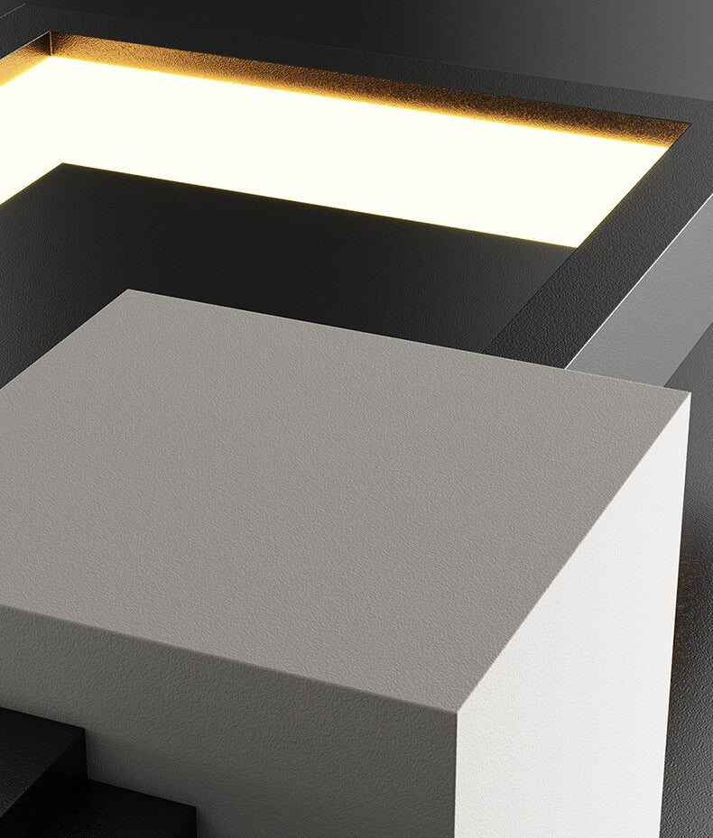 Square Frame Iron Silicone Wall Lamp