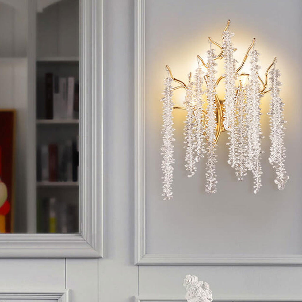 Tree Branch Crystal 3-Light Wall Lamp