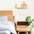 Wood Square Glass Wall Lamp