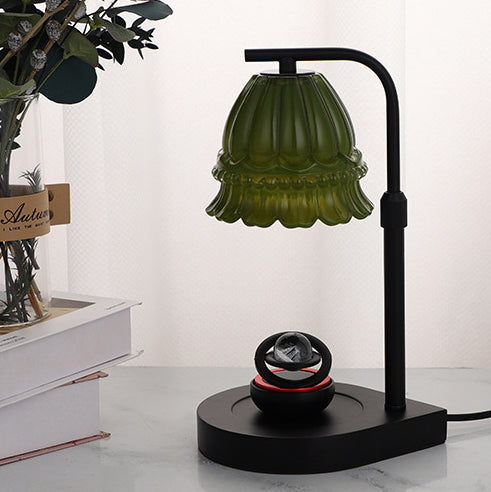 Flower Type Wooden Glass Table Lamp