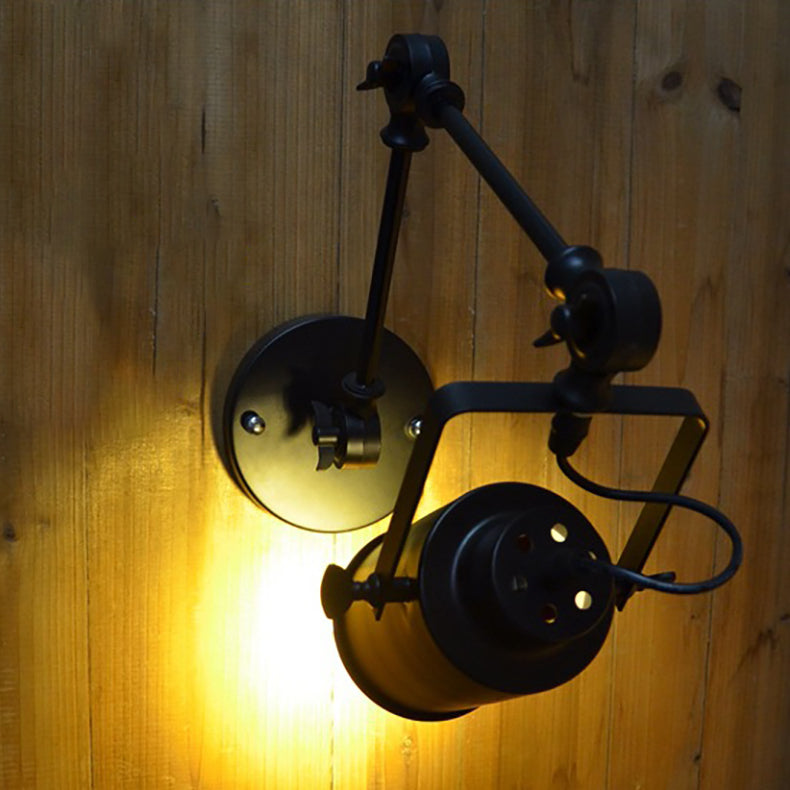 Cylinder Swing Arm Iron Wall Lamp
