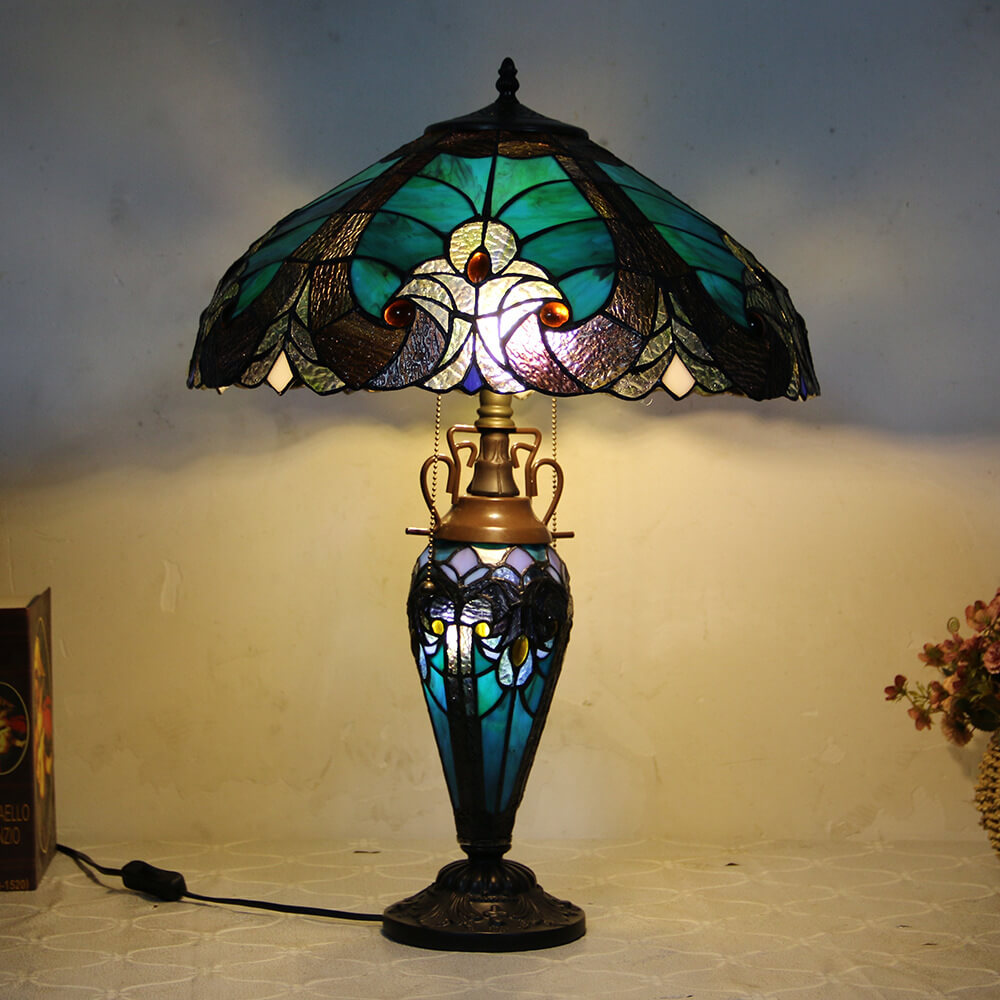 Glass Resin 2-Light Table Lamp