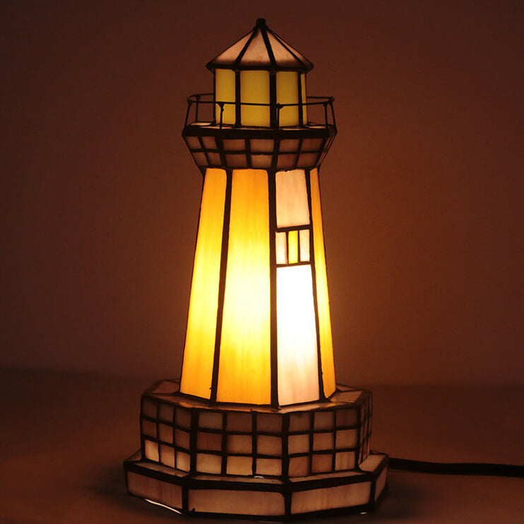 Tower Stained Glass Table Lamp
