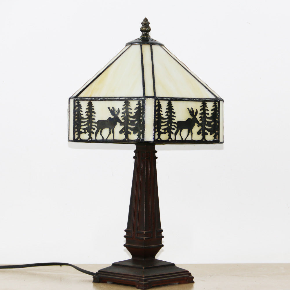 Conic Diamond Deer Alloy Table Lamp
