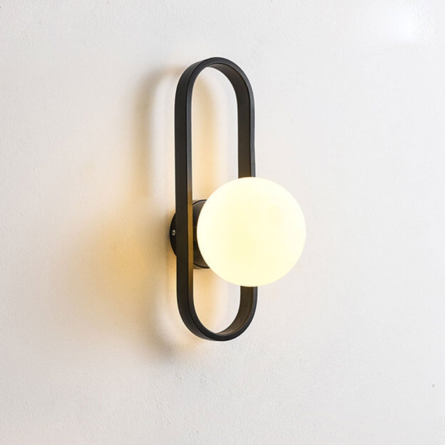 Oval Ring Iron Glass Wall Lamp
