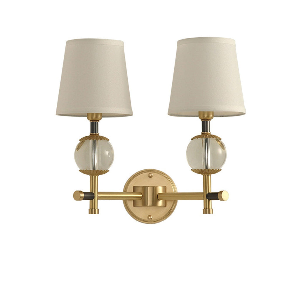 American Brass Fabric 1/2 Wall Lamp
