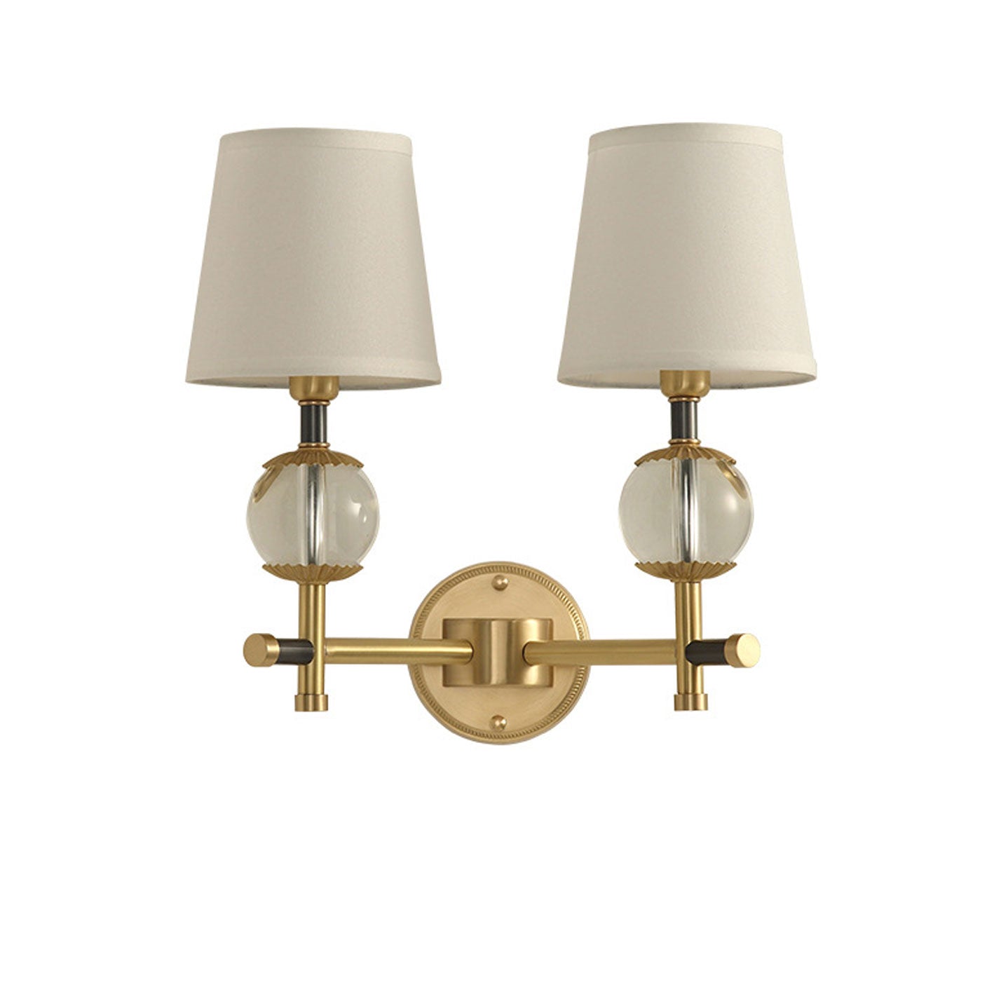 American Brass Fabric 1/2 Wall Lamp