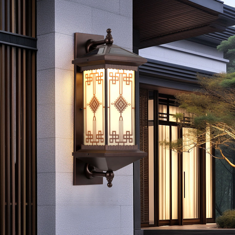 Aluminum Square Knot Pattern Outdoor Light