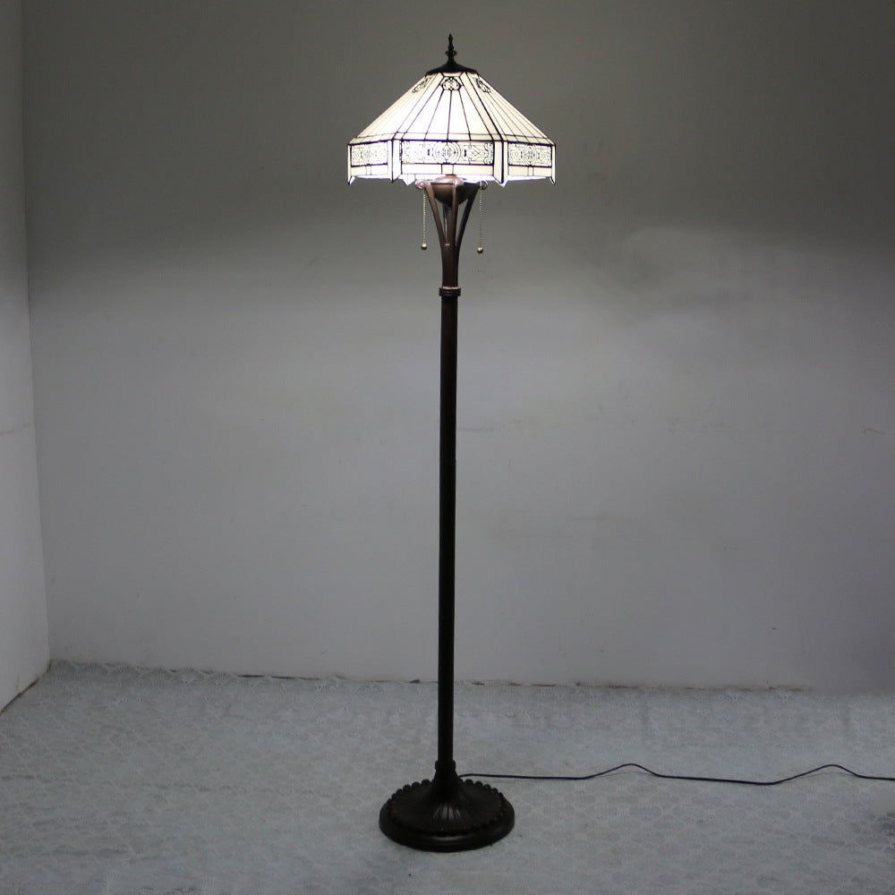 Resin Glass Semicircular Dome 2-Light Floor Lamp