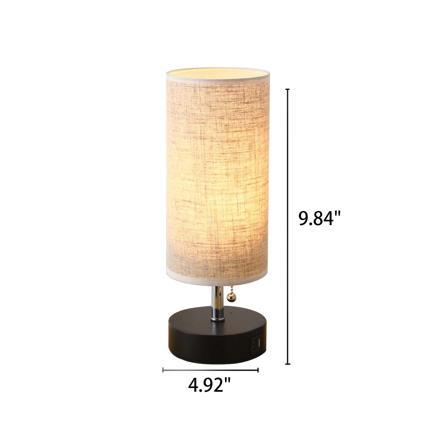 Column Hollow Iron Fabric Table Lamp