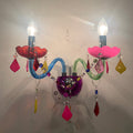 Kids Glass Crystal Metal 2-Light Wall Lamp