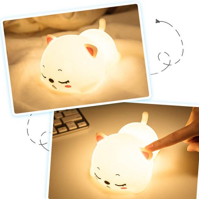 Lovely Cat Silicone Pat Table Lamp