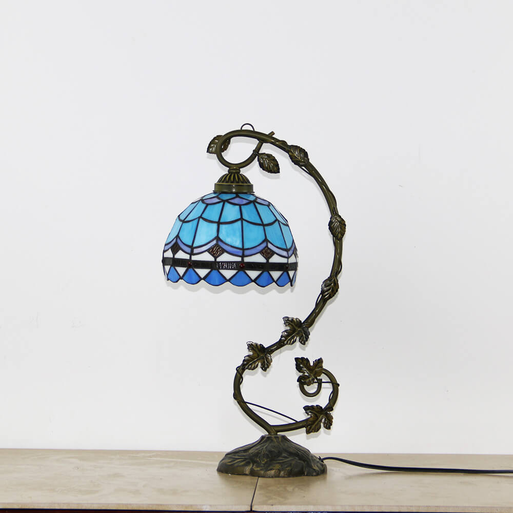 Rose Stained Glass Vine Table Lamp