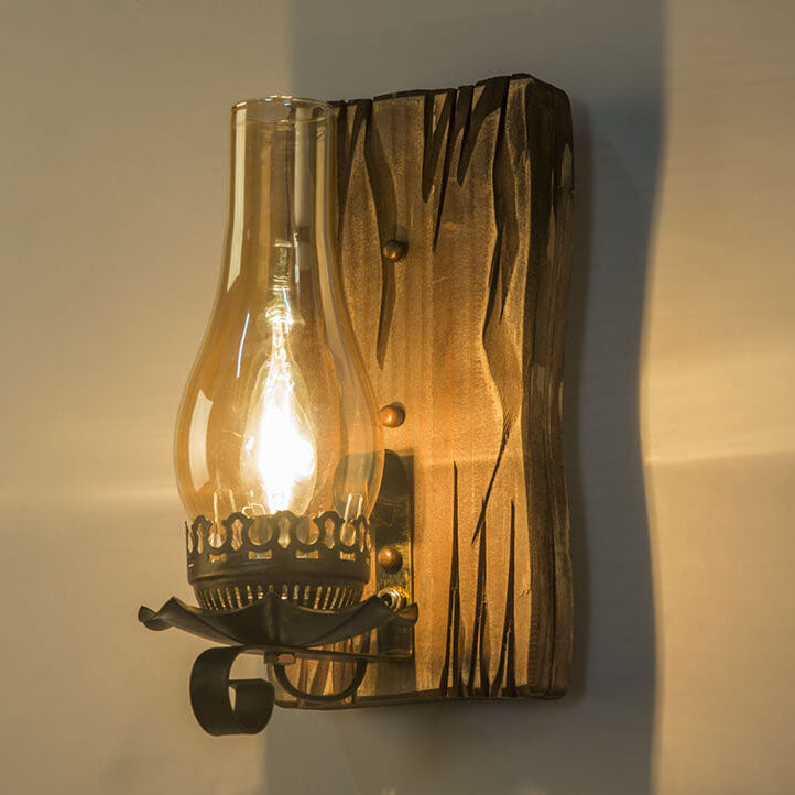 Wood Iron Wall Lamp