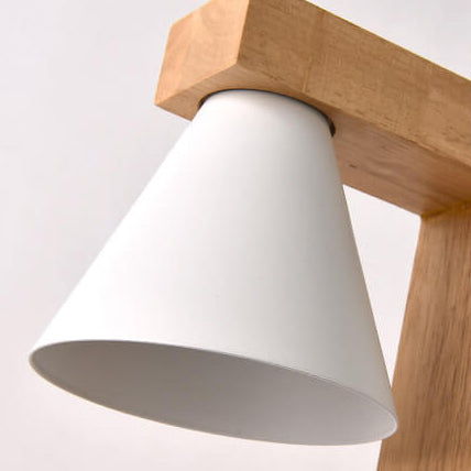 Cone Wood Metal Aroma Table Lamp