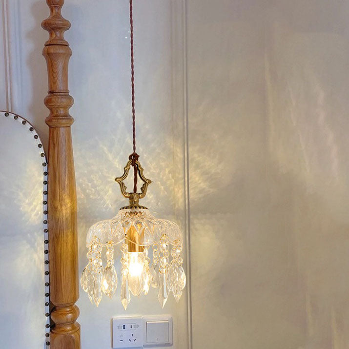 Brass Crystal Glass Wall Lamp