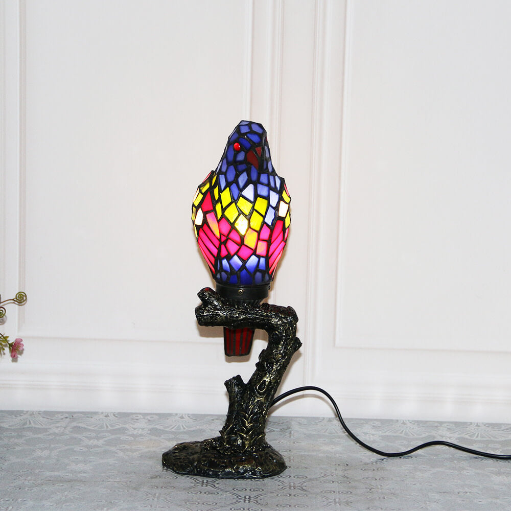American Parrot Stained Glass Table Lamp