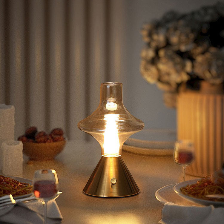 Glass Spinner Gyroscope Metal Table Lamp