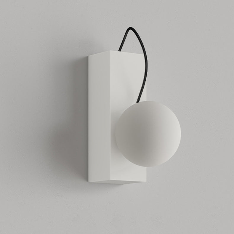 Cream Iron Cuboid Displaceable Wall Lamp