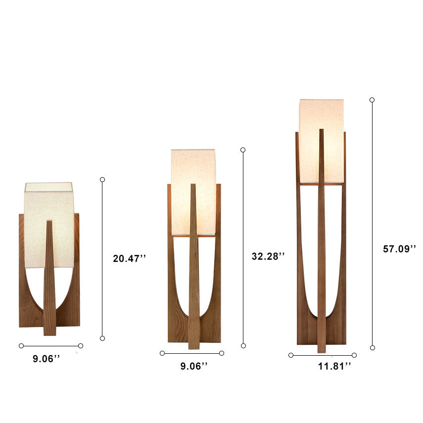 Modern Fabric Solid Wood Floor Lamp