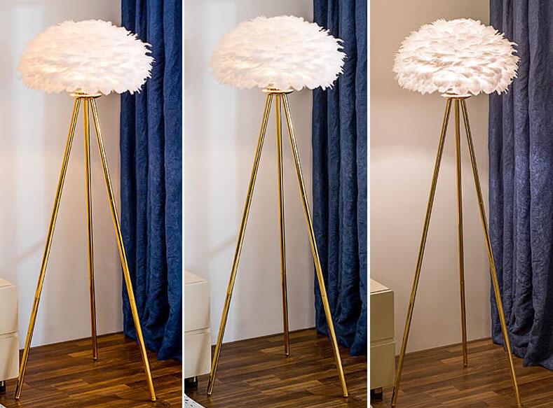 Modern Feather Globe Floor Lamp