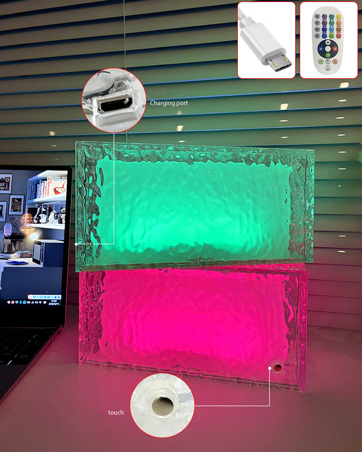 Ice Cube Acrylic RGB Table Lamp