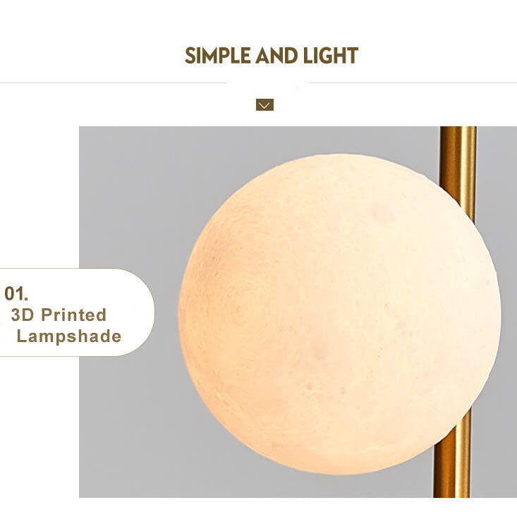 3D Printed Moon Ball 2-Light Table Lamp