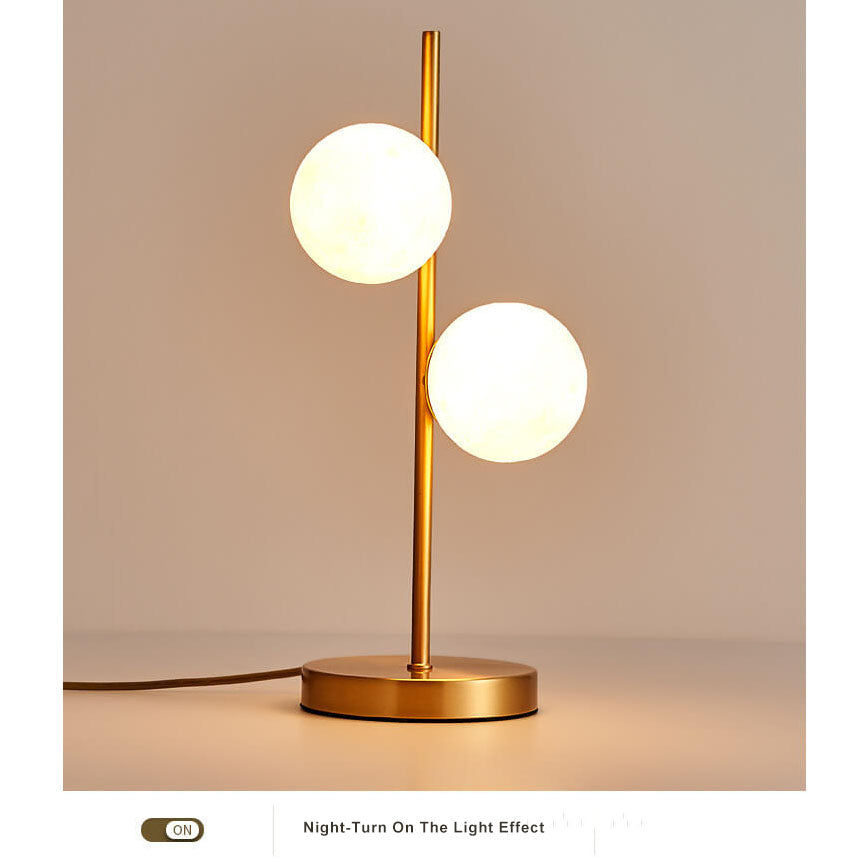 3D Printed Moon Ball 2-Light Table Lamp