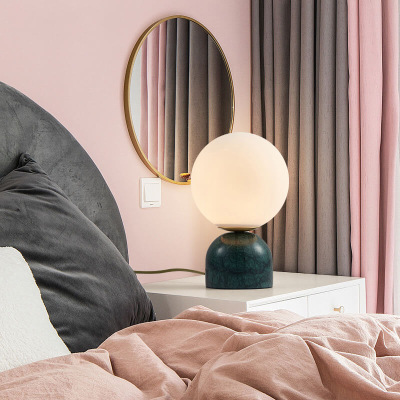Glass Ball Marble Color Table Lamp