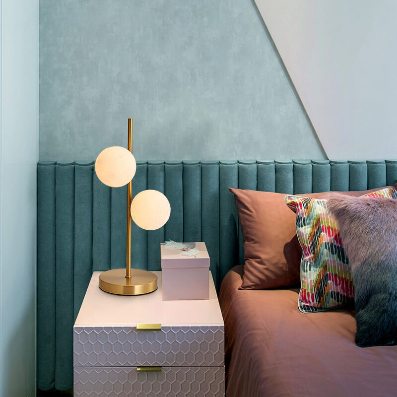 3D Printed Moon Ball 2-Light Table Lamp