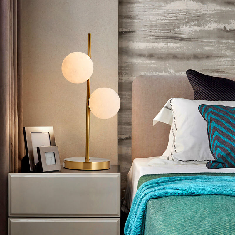 3D Printed Moon Ball 2-Light Table Lamp