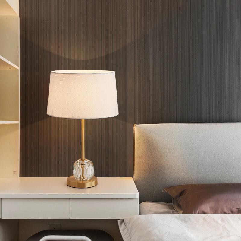 Fabric Crystal Ball Table Lamp