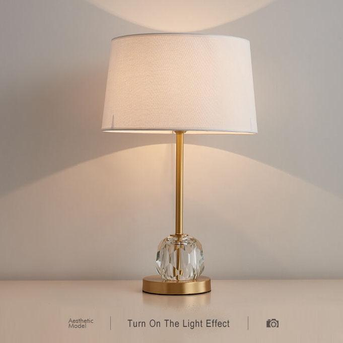 Fabric Crystal Ball Table Lamp