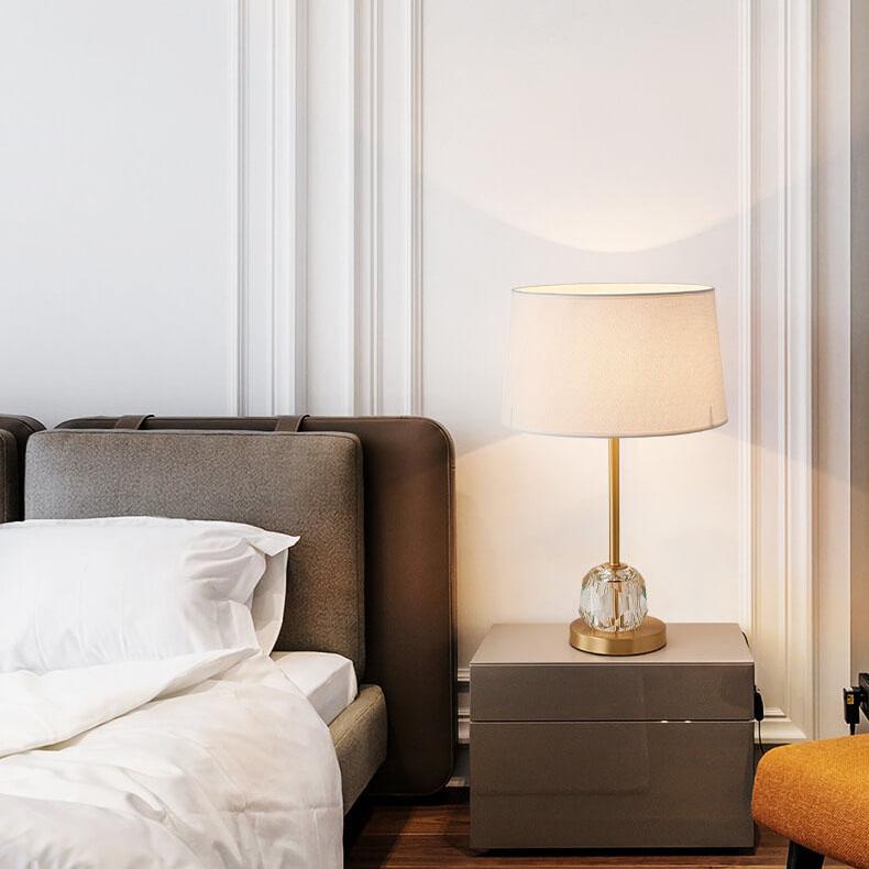 Fabric Crystal Ball Table Lamp