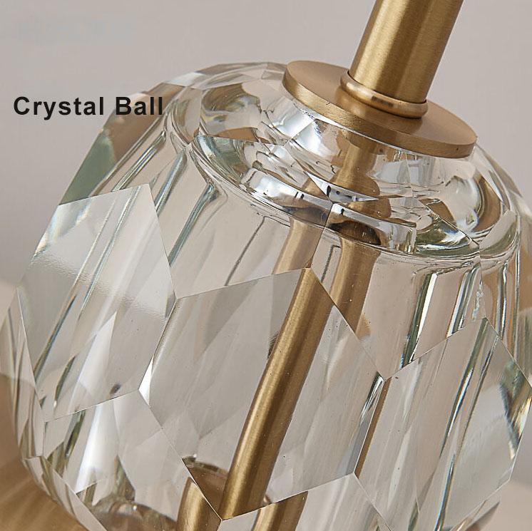 Fabric Crystal Ball Table Lamp