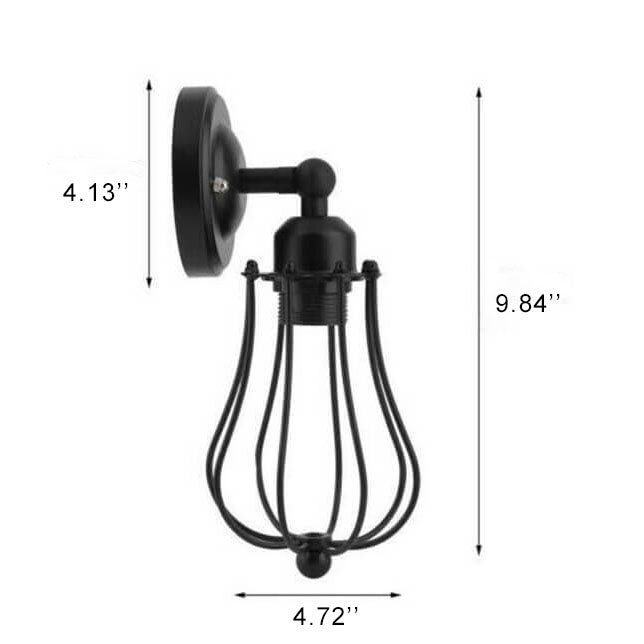 Wrought Iron Cage Rotatable Wall Lamp